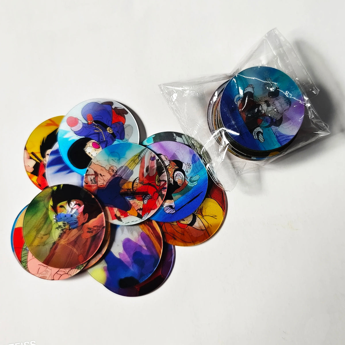 Lote de Tazos Coleccionables Dragon Ball Sabritas Holográficas 3D Anima2, 14 Piezas