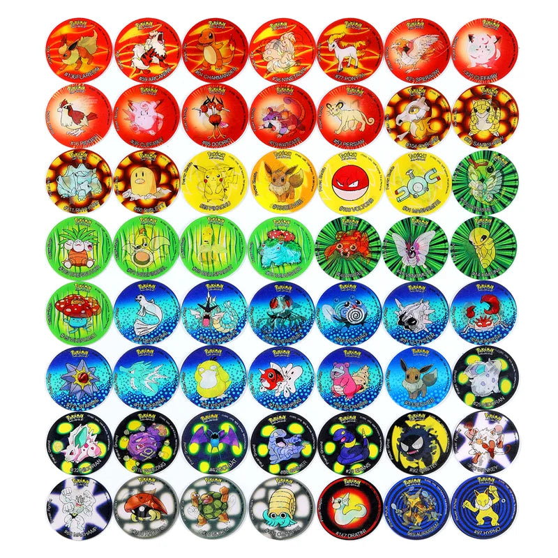 Set Completo de 56 Tazos Lenticulares 3D de Pokémon Mega Evolution Sabritas